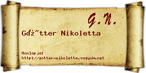 Götter Nikoletta névjegykártya